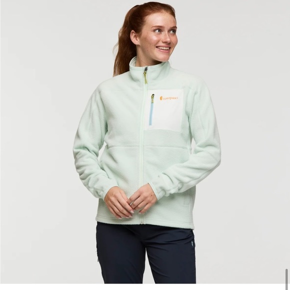 Cotopaxi Women's Large Abrazo Fleece Full-Zip Jacket Foam Green Blue NWT - Picture 2 of 8